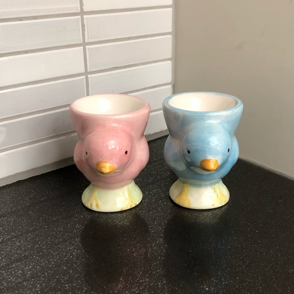 🐥🐥 Pottery Barn ceramic chick egg cups